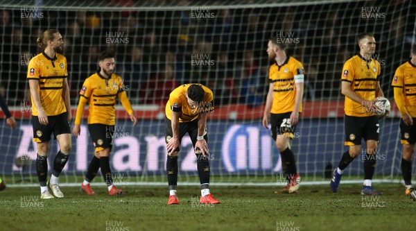 160219 - Newport County v Manchester City - FA Cup 5th Round - Dejected Newport County