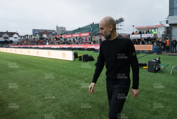 160219 - Newport County v Manchester City, FA Cup Fifth Round - Manchester City manager Pep Guardiola arrives at Rodney Parade ahead of the match