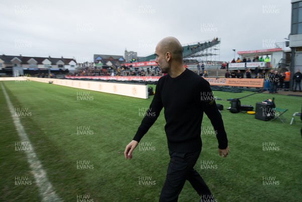 160219 - Newport County v Manchester City, FA Cup Fifth Round - Manchester City manager Pep Guardiola arrives at Rodney Parade ahead of the match