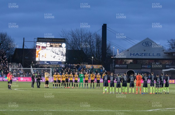 160219 - Newport County v Manchester City, FA Cup Fifth Round - A minutes applause in memory of England goalkeeper Gordon Banks at the start of the match