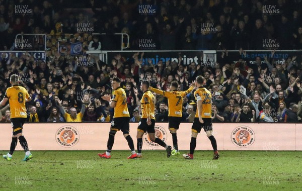 160219 - Newport County v Manchester City, FA Cup Fifth Round - Newport County players take the applause from the fans at the end of the match