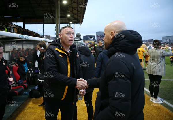 280124 - Newport County v Manchester United - FA Cup, Fourth Round - Newport County Manager Graham Coughlan and Manchester United Manager Erik ten Hag 