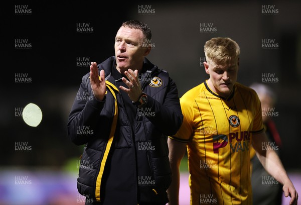 280124 - Newport County v Manchester United - FA Cup, Fourth Round - Newport County Manager Graham Coughlan thanks the fans at full time
