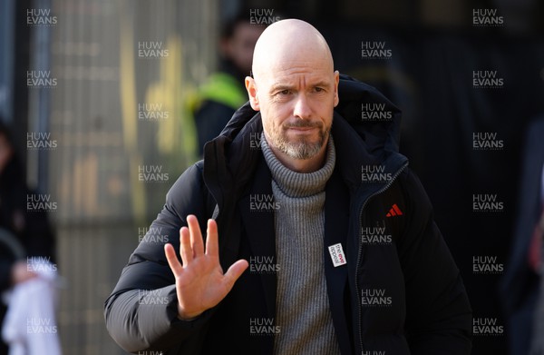280124 - Newport County v Manchester United, FA Cup Fourth Round - Manchester United manager Erik ten Hag arrives at Rodney Parade ahead of the match