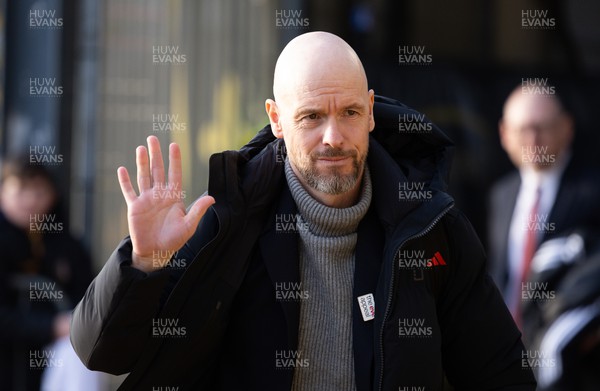 280124 - Newport County v Manchester United, FA Cup Fourth Round - Manchester United manager Erik ten Hag arrives at Rodney Parade ahead of the match