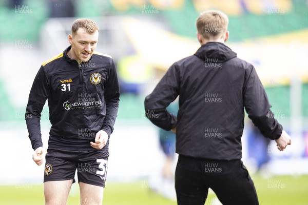 020324 - Newport County v Mansfield Town - Sky Bet League 2 - Luke Jephcott of Newport County during the warm up