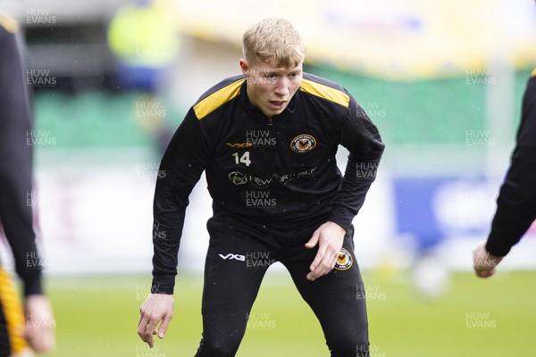020324 - Newport County v Mansfield Town - Sky Bet League 2 - Harrison Bright of Newport County during the warm up