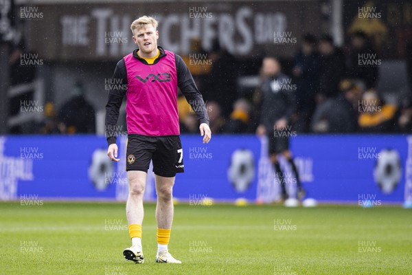 020324 - Newport County v Mansfield Town - Sky Bet League 2 - Will Evans of Newport County during the warm up