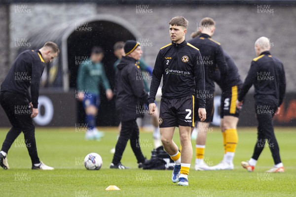 020324 - Newport County v Mansfield Town - Sky Bet League 2 - Lewis Payne of Newport County during the warm up