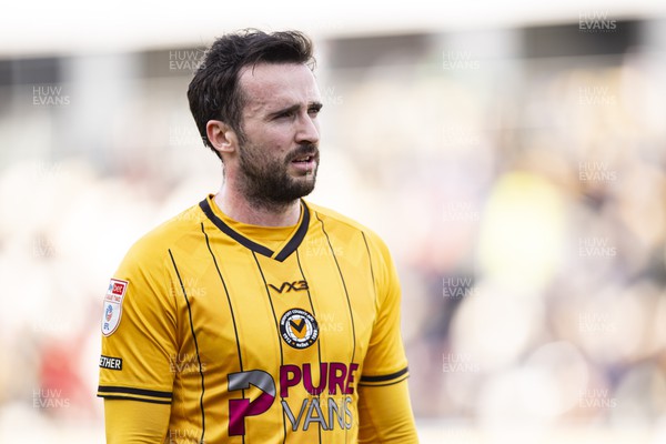 020324 - Newport County v Mansfield Town - Sky Bet League 2 - Aaron Wildig of Newport County during half time