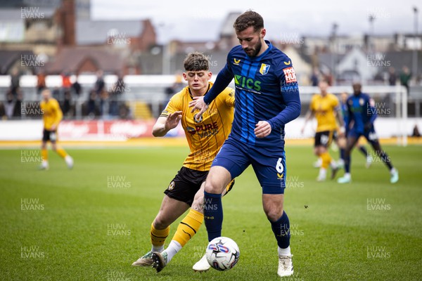 020324 - Newport County v Mansfield Town - Sky Bet League 2 - Baily Cargill of Mansfield Town in action against Seb Palmer-Houlden of Newport County