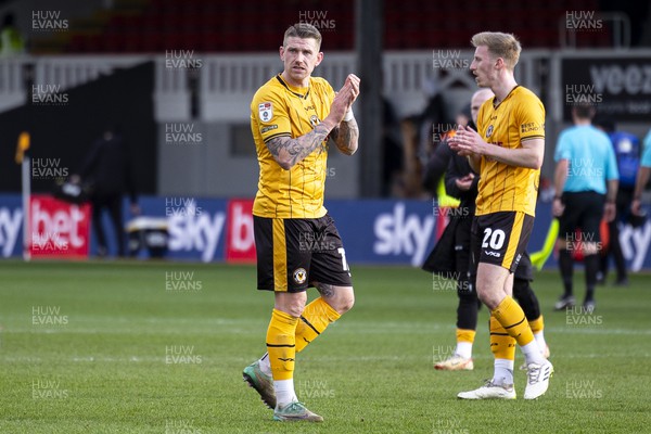 020324 - Newport County v Mansfield Town - Sky Bet League 2 - Scot Bennett of Newport County at full time