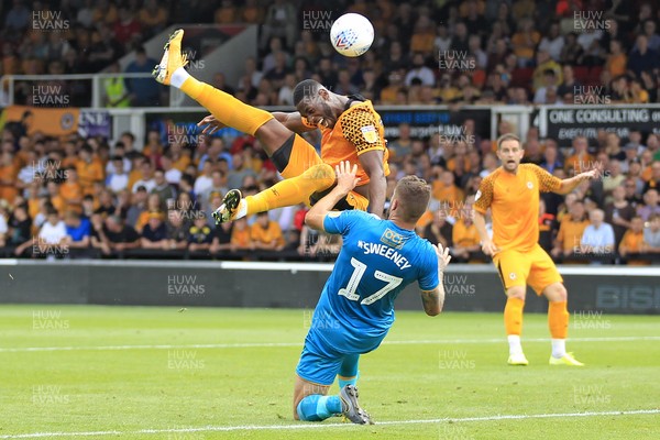 030819 - Newport County v Mansfield Town, Sky Bet League 2 - Jamille Matt of Newport County is brought down  for a penalty
