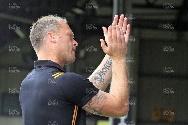 030819 - Newport County v Mansfield Town, Sky Bet League 2 - Newport County Manager Michael Flynn applauds the fans before the match