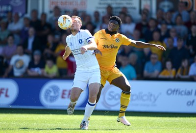 060816 - Newport County v Mansfield Town - Sky Bet League 2 -Lee Collins of Mansfield Town is tackled by Marlon Jackson of Newport County