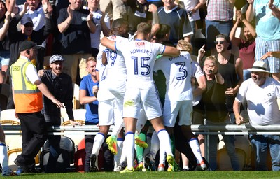 060816 - Newport County v Mansfield Town - Sky Bet League 2 -Mansfield Town players celebrate Kevan Hurst goal