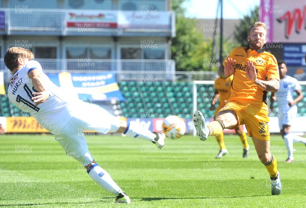 060816 - Newport County v Mansfield Town - Sky Bet League 2 -Kevan Hurst of Mansfield Town and Sean Rigg of Newport County compete