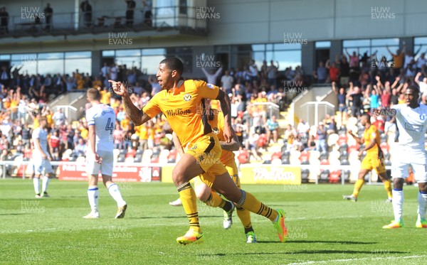 060816 - Newport County v Mansfield Town - Sky Bet League 2 -Joss Labadie of Newport County celebrates his goal