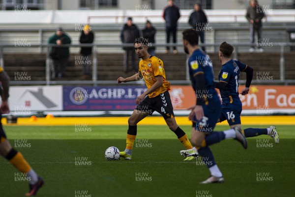 190222 - Newport County v Mansfield Town - Sky Bet League 2 - Josh Pask of Newport County in action