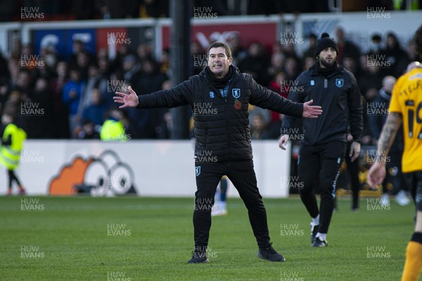 190222 - Newport County v Mansfield Town - Sky Bet League 2 - Mansfield Town manager Nigel Clough at full time