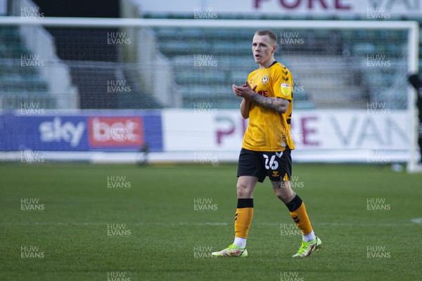 190222 - Newport County v Mansfield Town - Sky Bet League 2 - James Waite of Newport County at full time