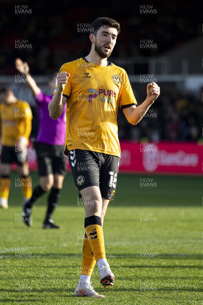 190222 - Newport County v Mansfield Town - Sky Bet League 2 - Finn Azaz of Newport County reacts to a missed chance