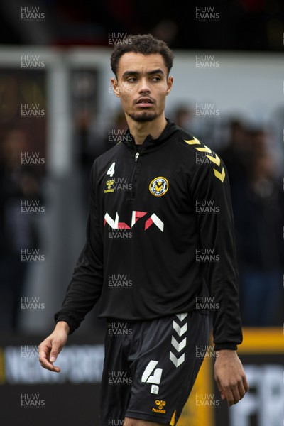 190222 - Newport County v Mansfield Town - Sky Bet League 2 - Josh Pask of Newport County during the warm up