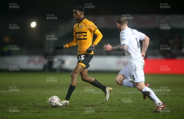 050219 - Newport County v Middlesbrough - FA Cup Fourth Round Replay - Tyreeq Bakinson of Newport County