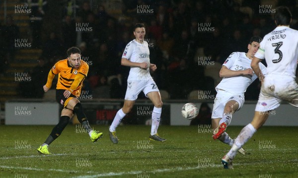 050219 - Newport County v Middlesbrough - FA Cup Fourth Round Replay - Robbie Willmott of Newport County scores a goal