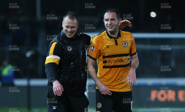 050219 - Newport County v Middlesbrough - FA Cup Fourth Round Replay - Newport County Manager Michael Flynn and Matthew Dolan