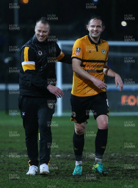 050219 - Newport County v Middlesbrough - FA Cup Fourth Round Replay - Newport County Manager Michael Flynn and Matthew Dolan