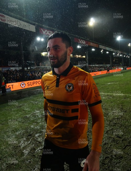 050219 - Newport County v Middlesbrough, FA Cup Round 4 Replay - Padraig Amond of Newport County leaves the pitch at the end of the match