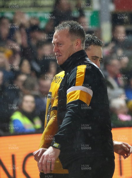 050219 - Newport County v Middlesbrough, FA Cup Round 4 Replay - Newport County manager Michael Flynn celebrates at the end of the match