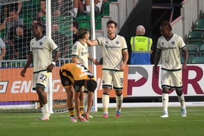 120825 - Newport County v Millwall - Carabao Cup Round 1 - Ryan Leonard of Millwall celebrates scoring the first goal of the match