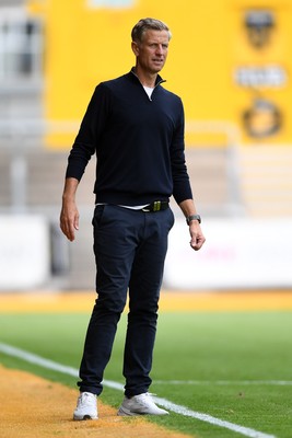230825 - Newport County v Milton Keynes Dons - Sky Bet League 2 - Newport County Manager, David Hughes