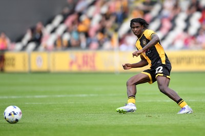230825 - Newport County v Milton Keynes Dons - Sky Bet League 2 - Habeeb Ogunneye of Newport County