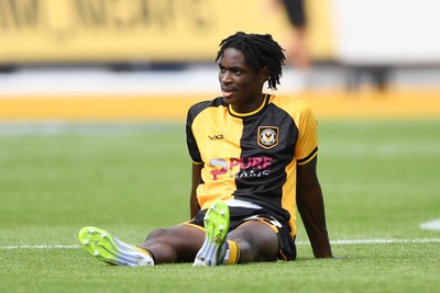230825 - Newport County v Milton Keynes Dons - Sky Bet League 2 - Dejected Habeeb Ogunneye of Newport County