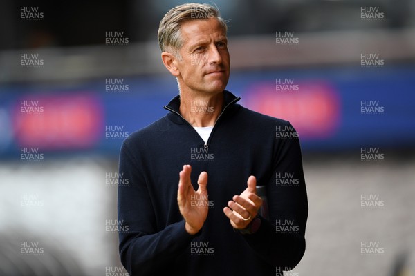 230825 - Newport County v Milton Keynes Dons - Sky Bet League 2 - Newport County Manager, David Hughes