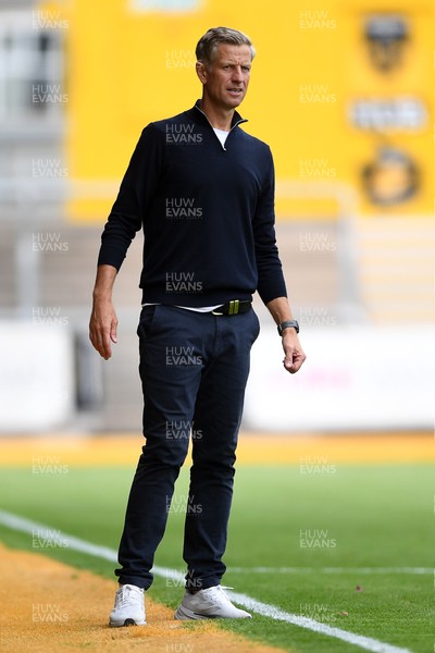 230825 - Newport County v Milton Keynes Dons - Sky Bet League 2 - Newport County Manager, David Hughes