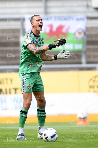 230825 - Newport County v Milton Keynes Dons - Sky Bet League 2 - Nik Tzanev of Newport County