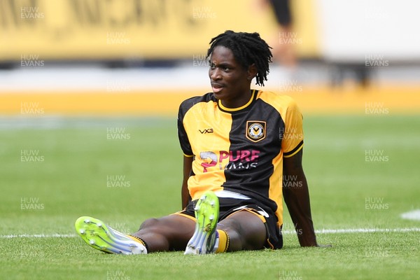 230825 - Newport County v Milton Keynes Dons - Sky Bet League 2 - Dejected Habeeb Ogunneye of Newport County