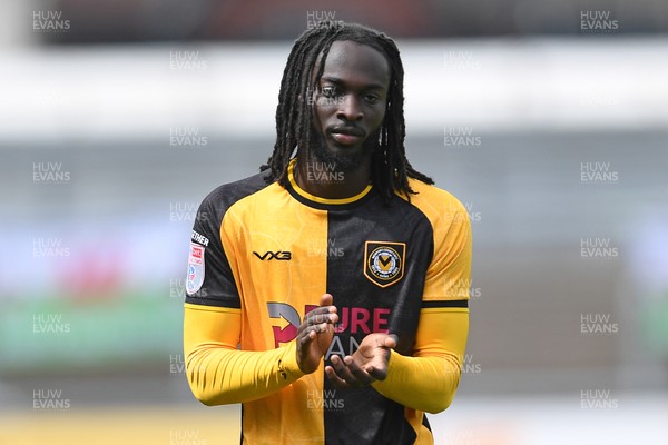 230825 - Newport County v Milton Keynes Dons - Sky Bet League 2 - Dejected Cameron Antwi of Newport County