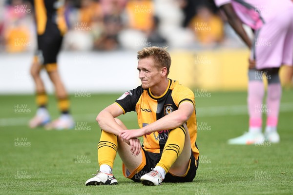 230825 - Newport County v Milton Keynes Dons - Sky Bet League 2 - Dejected Matt Smith of Newport County
