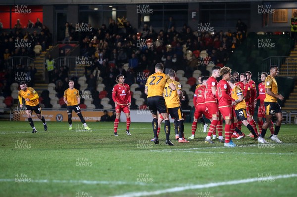 070120 - Newport County v MK Dons - Leasingcom Trophy - Padraig Amond of Newport County scores their second goal
