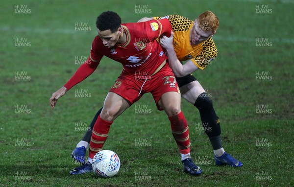 070120 - Newport County v MK Dons - Leasingcom Trophy - Sam Nombe of MK Dons is challenged by Ryan Haynes of Newport County