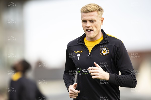 111123 - Newport County v MK Dons - Sky Bet League 2 - Will Evans of Newport County during the warm up