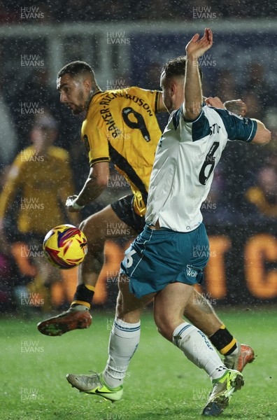 040225  Newport County v Morecambe, EFL Sky Bet League 2 - Courtney Baker-Richardson of Newport County looks on as his shot goes just wide of the post