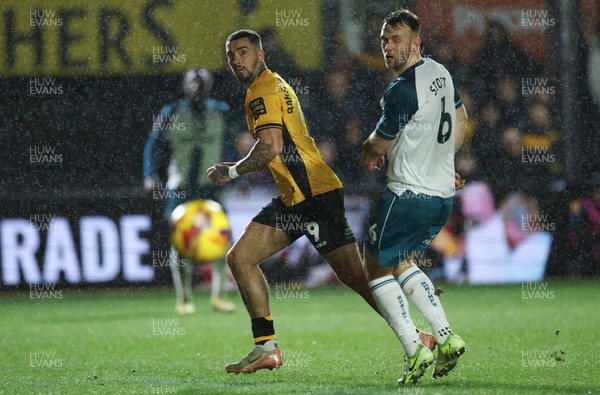 040225  Newport County v Morecambe, EFL Sky Bet League 2 - Courtney Baker-Richardson of Newport County looks on as his shot goes just wide of the post