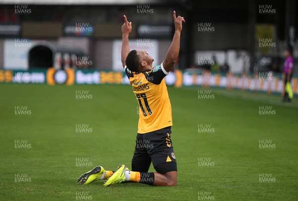 300920 - Newport County v Newcastle United - Carabao Cup - Tristan Abrahams of Newport County celebrates scoring a goal