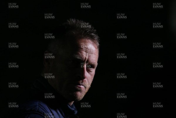 300920 - Newport County v Newcastle United - Carabao Cup - A silhouette of Newport County Manager Michael Flynn
